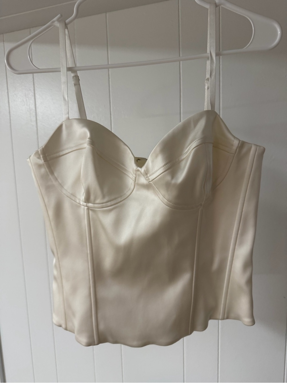 Satin Bustier Camisole Top - Cream